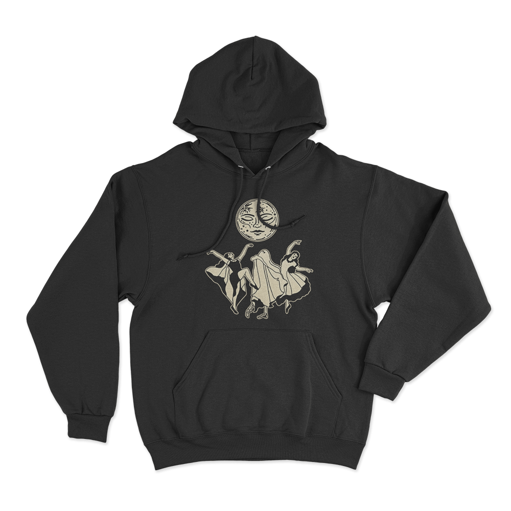 Dancing Moon Unisex Hoodie Black Dancing Moon Unisex Hoodie Black
