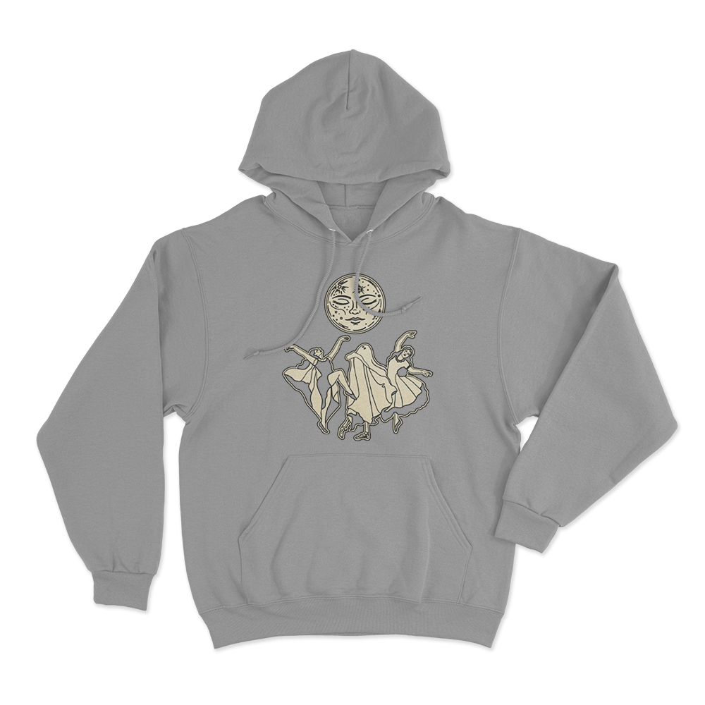 Dancing Moon Unisex Hoodie Grey Dancing Moon Unisex Hoodie Grey