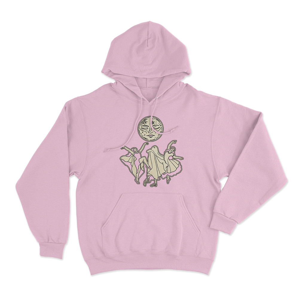 Dancing Moon Unisex Hoodie Pink Dancing Moon Unisex Hoodie Pink