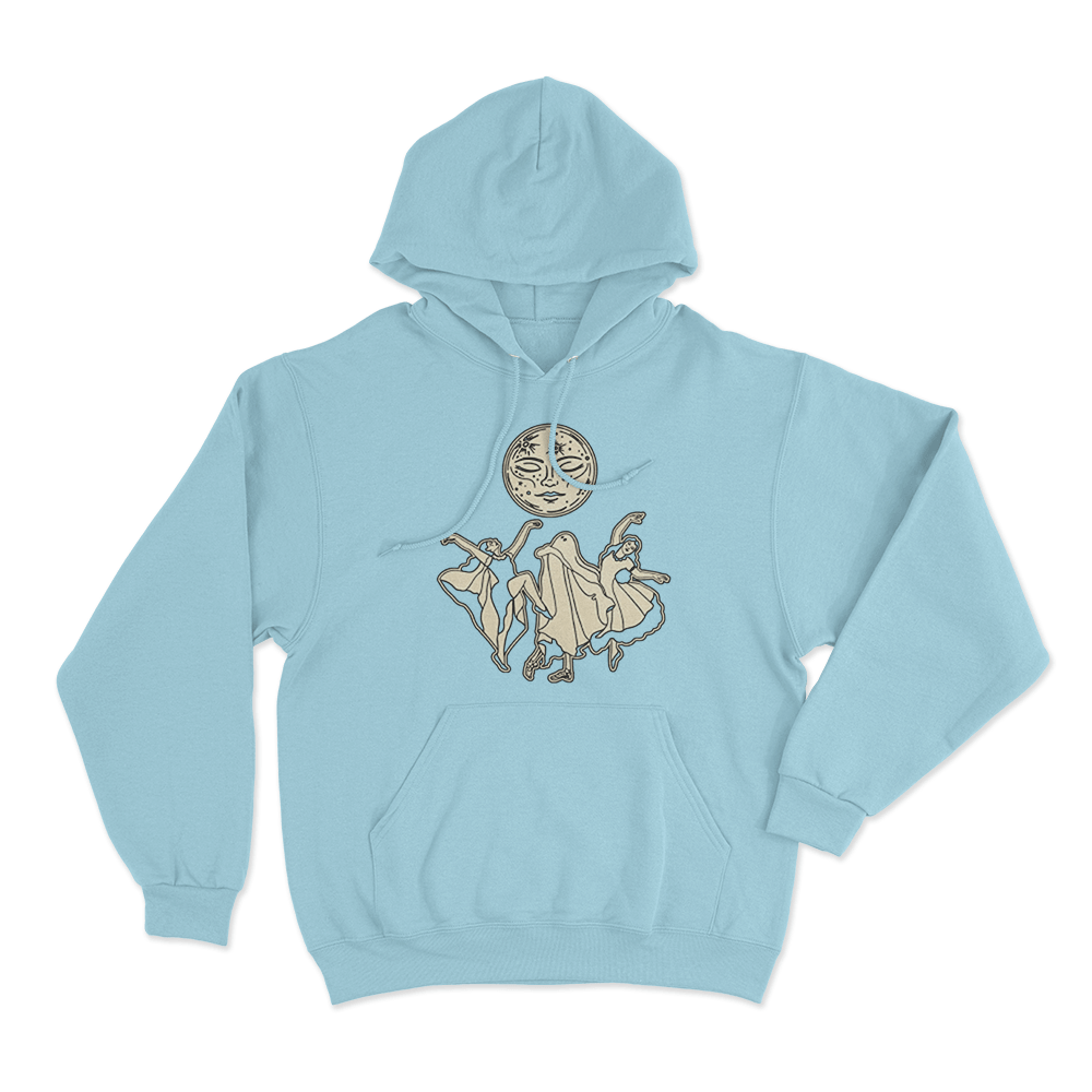 Dancing Moon Unisex Hoodie Sky Blue Dancing Moon Unisex Hoodie Sky Blue