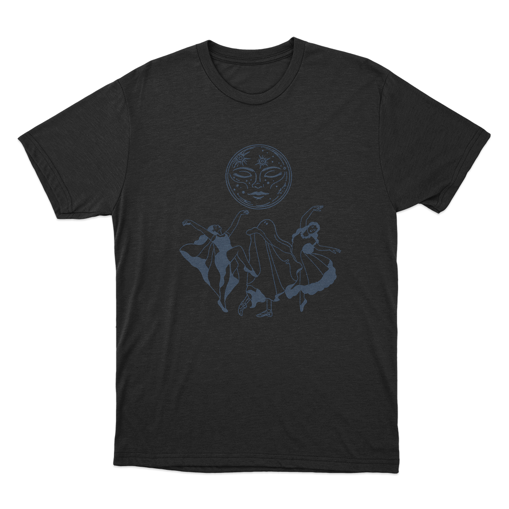 Two Girls One Ghost Dancing Moon Unisex T Shirt Black Two Girls One Ghost Dancing Moon Unisex T Shirt Black
