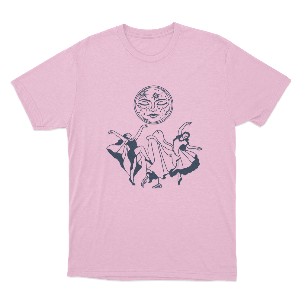 Two Girls One Ghost Dancing Moon Unisex T Shirt Pink Two Girls One Ghost Dancing Moon Unisex T Shirt Pink