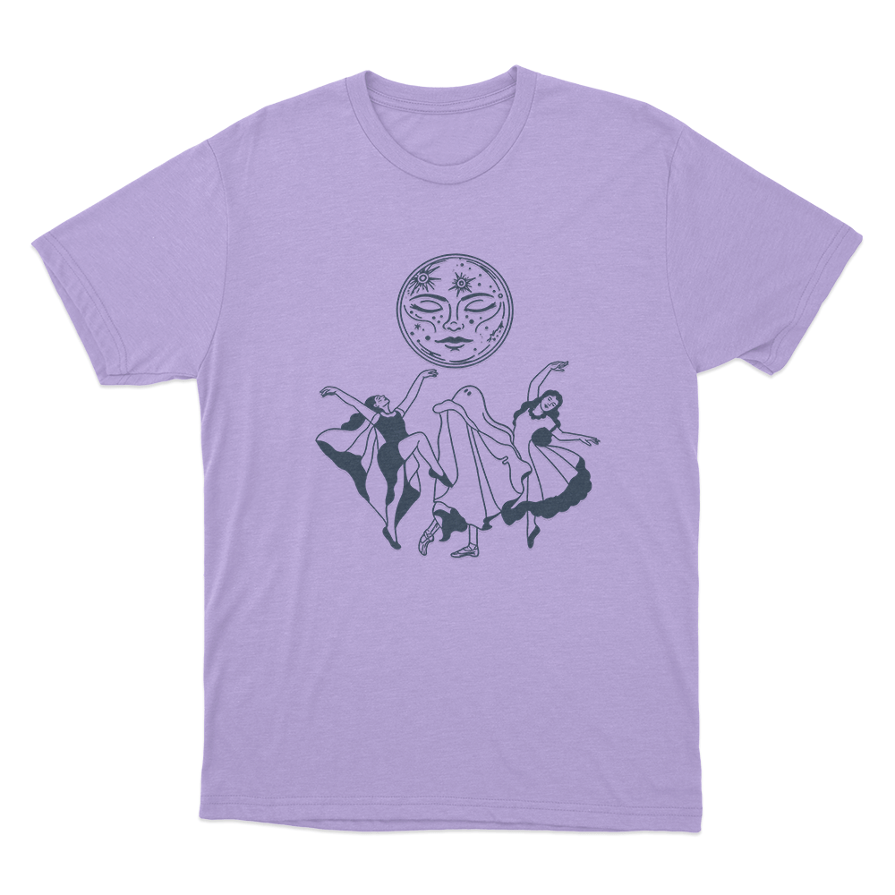 Two Girls One Ghost Dancing Moon Unisex T Shirt Purple Two Girls One Ghost Dancing Moon Unisex T Shirt Purple