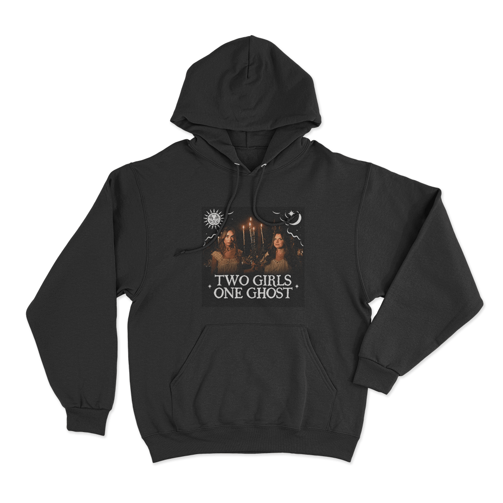 Two Girls One Ghost Speckled Photo Unisex Hoodie Black Two Girls One Ghost Speckled Photo Unisex Hoodie Black