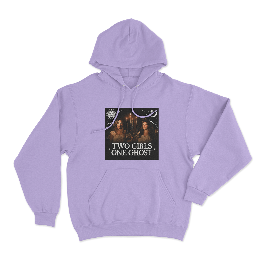 Two Girls One Ghost Speckled Photo Unisex Hoodie Purple Two Girls One Ghost Speckled Photo Unisex Hoodie Purple