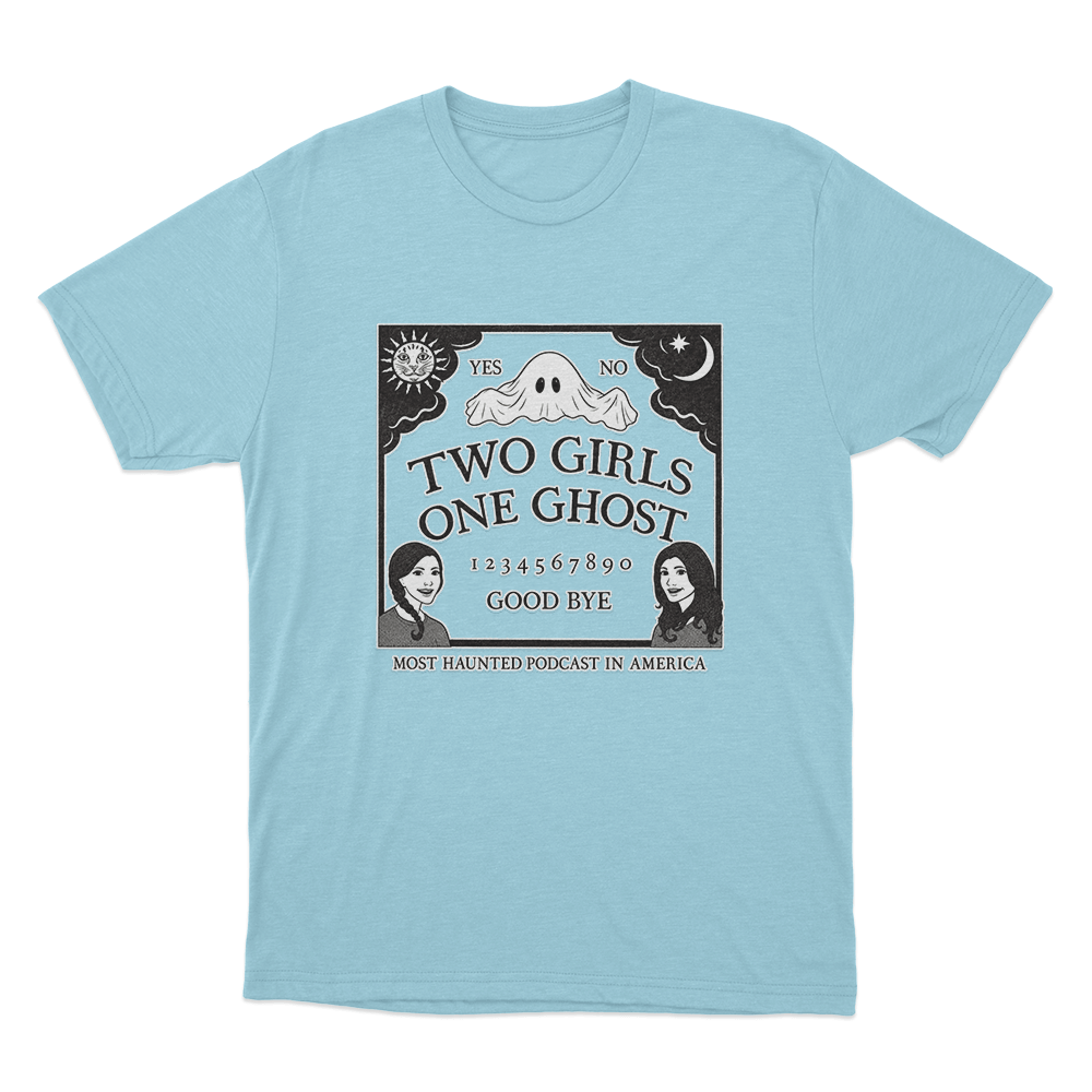Two Girls One Ghost Spirit Board Unisex T Shirt Sky Blue Two Girls One Ghost Spirit Board Unisex T Shirt Sky Blue