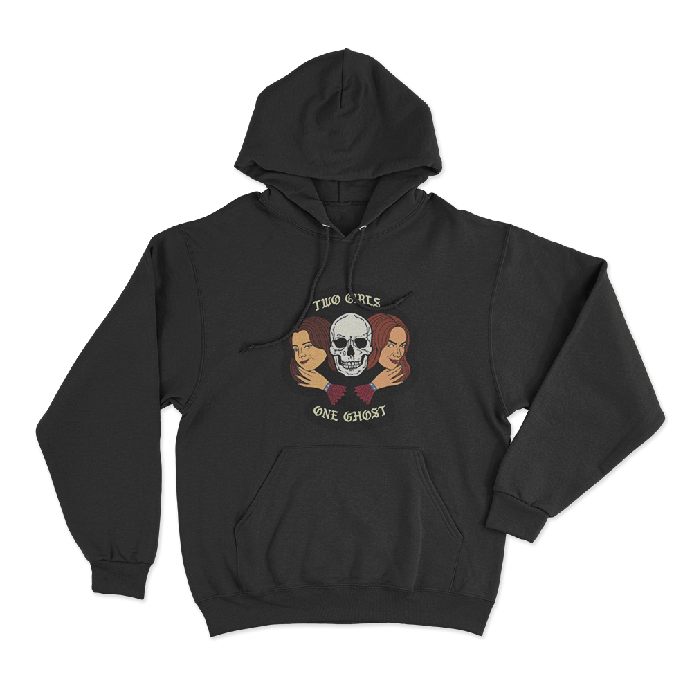 Two Girls One Ghost Unisex Hoodie Black Two Girls One Ghost Unisex Hoodie Black