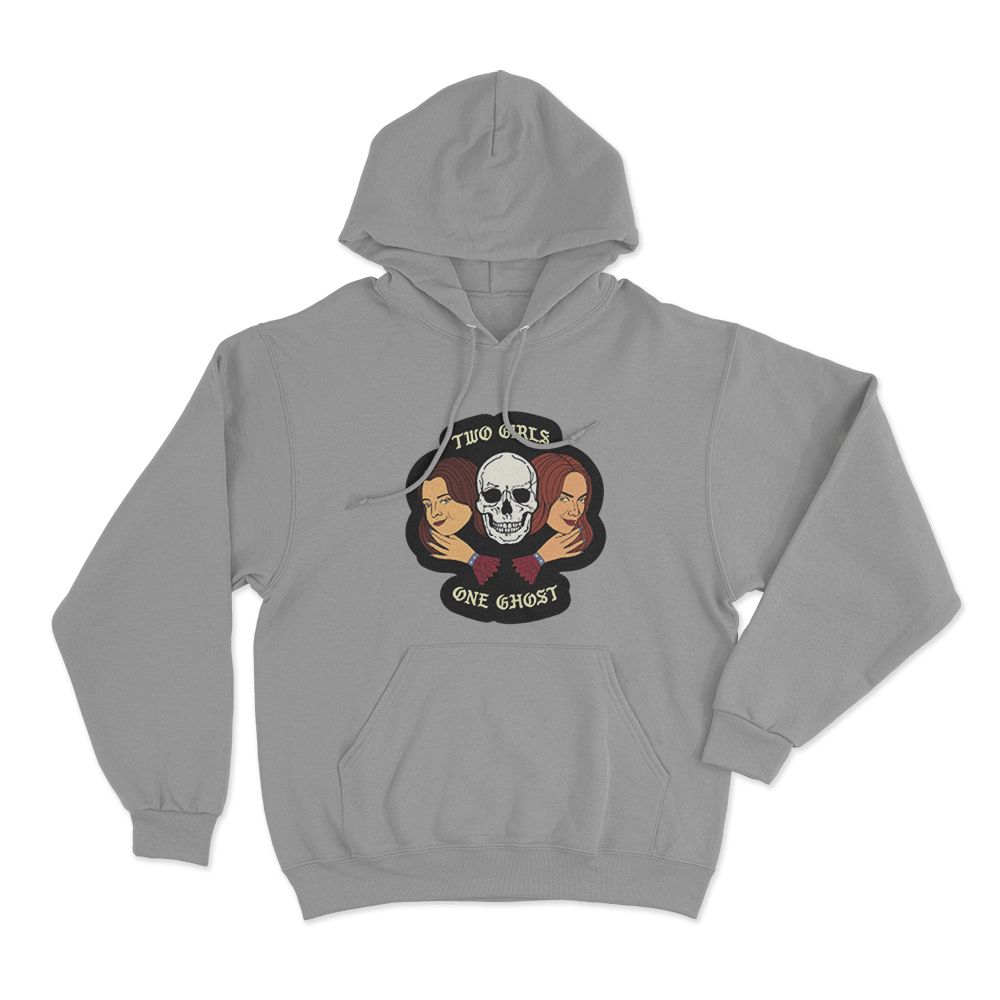 Two Girls One Ghost Unisex Hoodie Grey Two Girls One Ghost Unisex Hoodie Grey