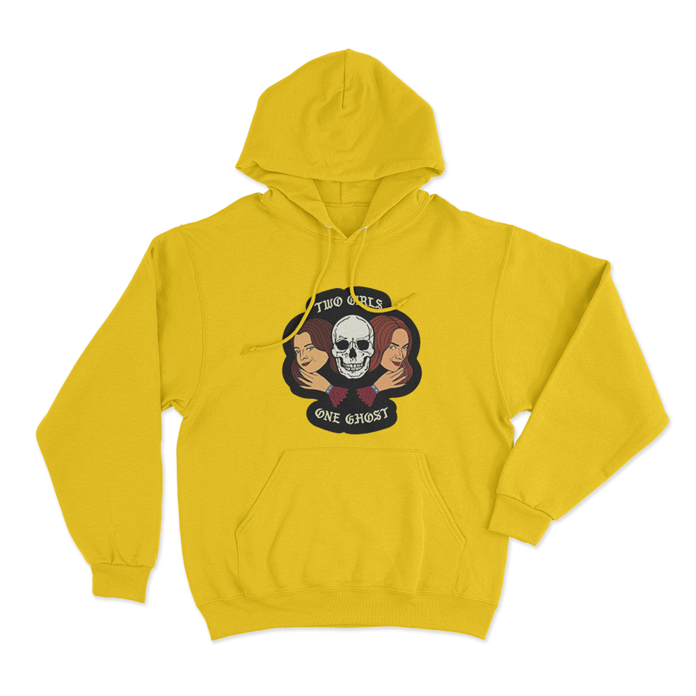 Two Girls One Ghost Unisex Hoodie Yellow Two Girls One Ghost Unisex Hoodie Yellow