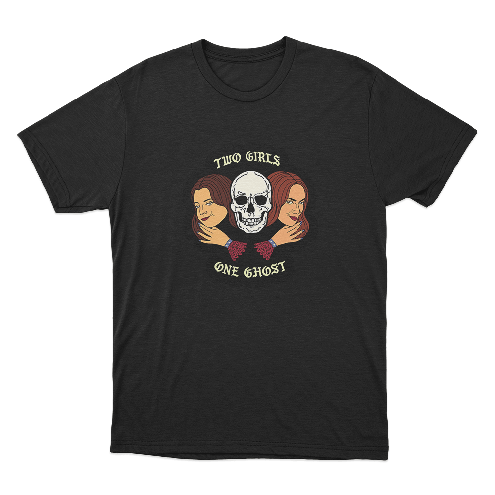 Two Girls One Ghost Unisex T Shirt Black Two Girls One Ghost Unisex T Shirt Black