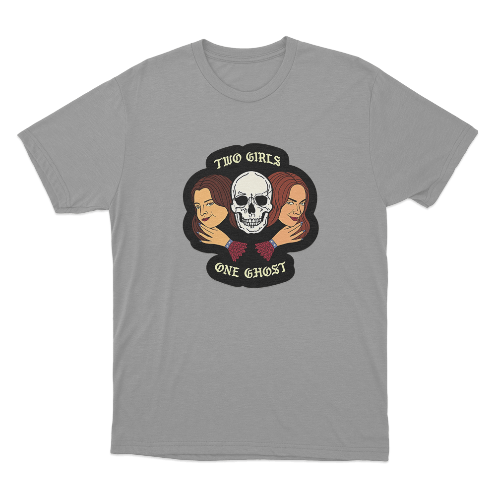 Two Girls One Ghost Unisex T Shirt Grey Two Girls One Ghost Unisex T Shirt Grey