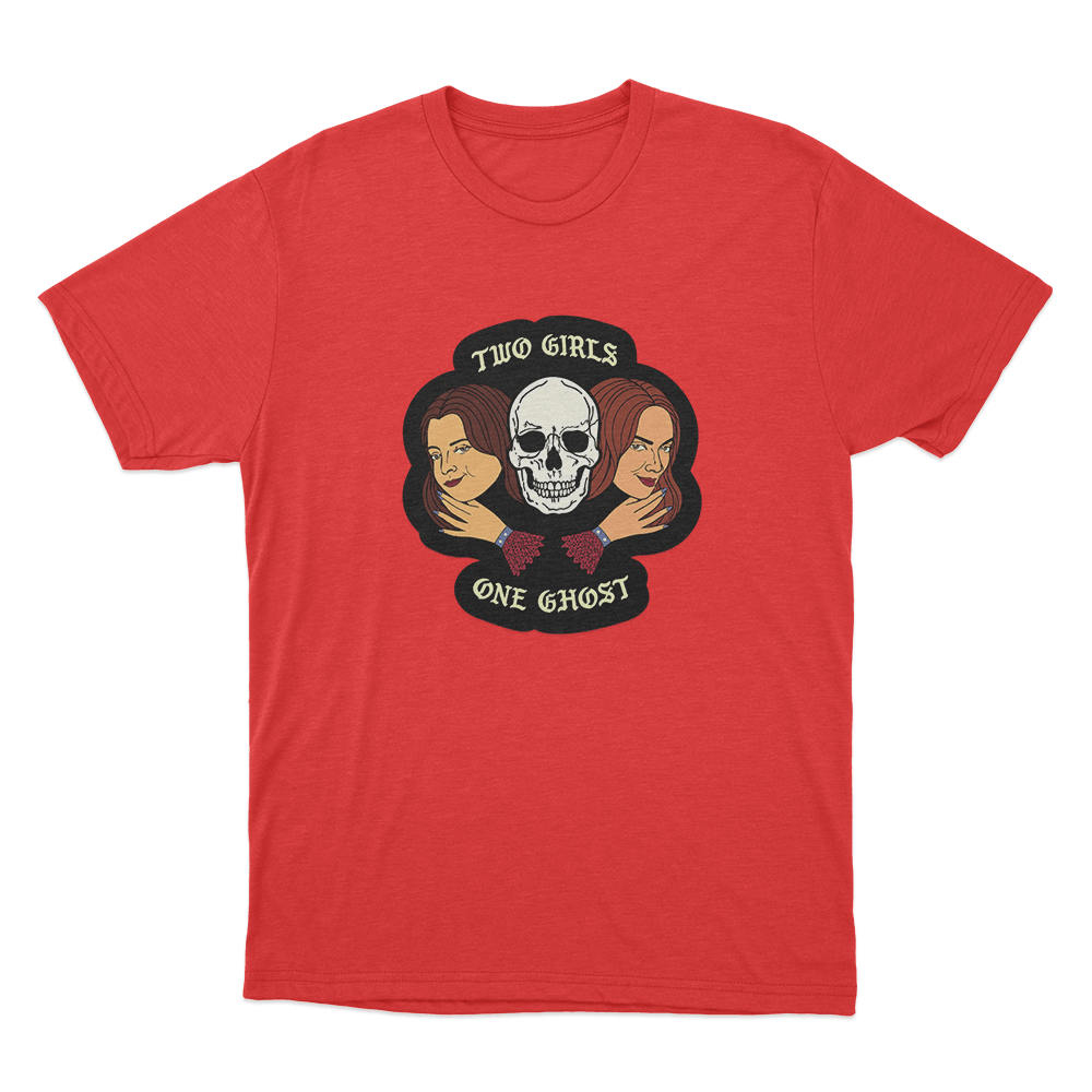 Two Girls One Ghost Unisex T Shirt Red Two Girls One Ghost Unisex T Shirt Red